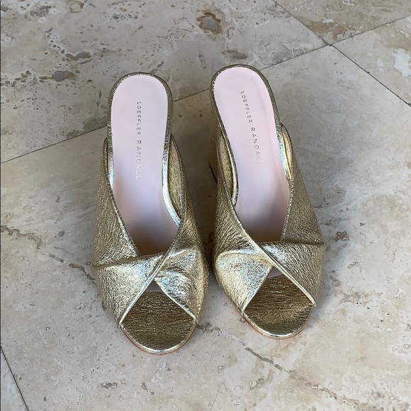 Loeffler Randall Shoes - Loeffler Randall Gold Mules